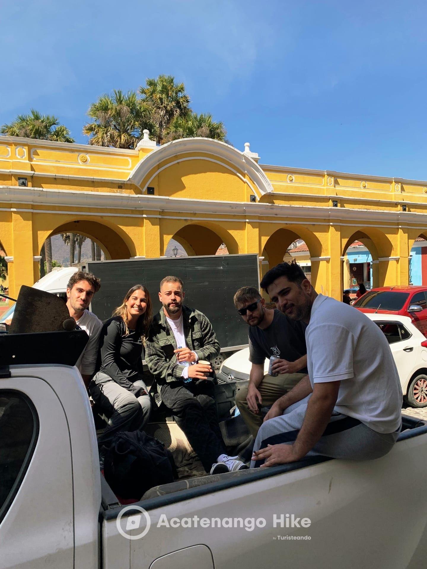 Group in the 4x4 pickup leaving from Antigua Guatemala